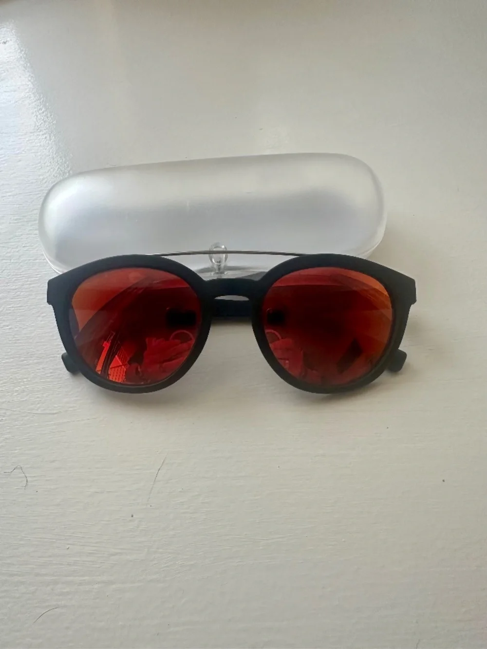 Armani Exchange AX4118S Unisex Sunglasses Black Frame Red Mirror Lenses 54-21